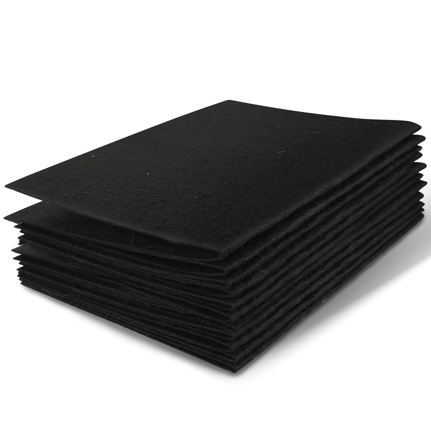 Felt Sheets Fabric, 7" x 11" Soft Felt Fabric for Crafts 10Pcs Halloween Christmas Fabric Fall Felt for DIY and Sewing Projects (Black)