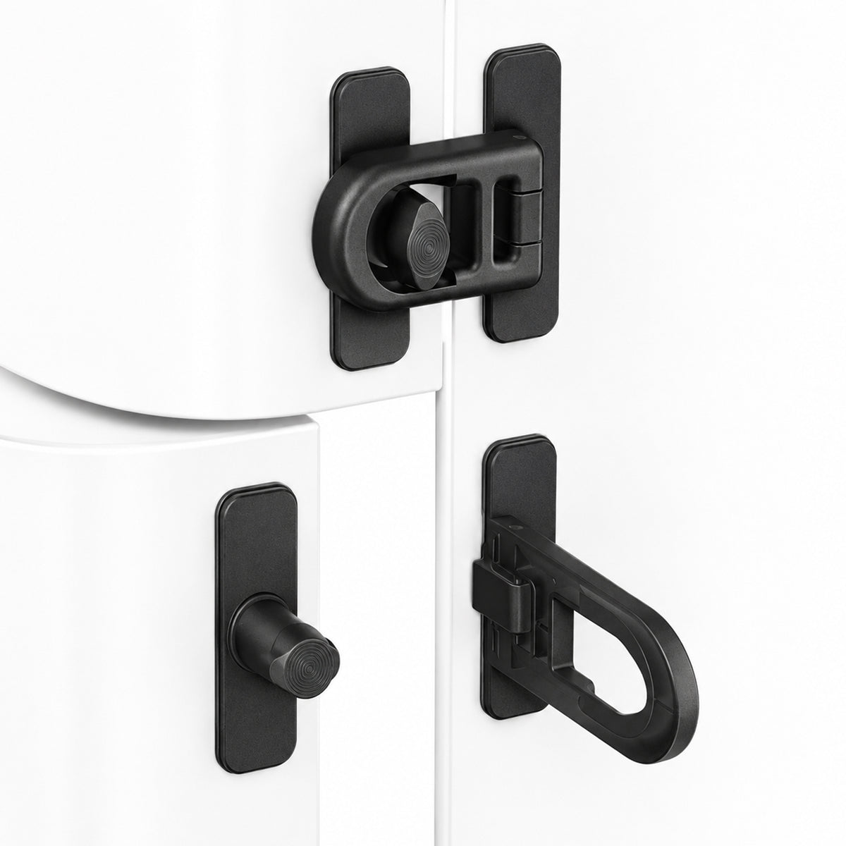 3Pack Child Proof Fridge Lock, Refrigerator Lock to Keep Door Closed, Black