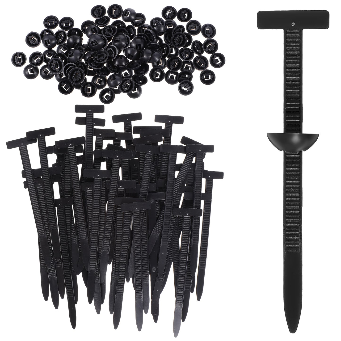 100Pcs Nylon Universal Cable Tie Buckle,Upgrade Self Locking Zip Tie Clips,Plastic Fastener Cable Ties,UV Resistant Black Cables Ties for Bumpers Fenders Trunk Linings and Underbody Panels