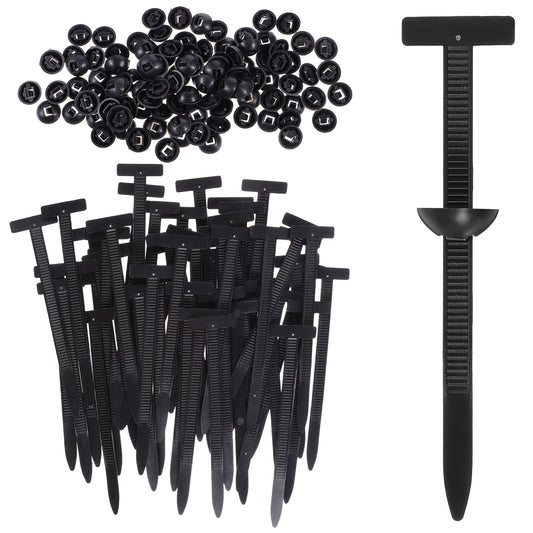 100Pcs Nylon Universal Cable Tie Buckle,Upgrade Self Locking Zip Tie Clips,Plastic Fastener Cable Ties,UV Resistant Black Cables Ties for Bumpers Fenders Trunk Linings and Underbody Panels