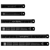 Metal Ruler Kit 12/8/6 Inch with Centimeters, Millimeters, Inches and Conversion Table, Metric Ruler Machinist Rulers for Office and School, Easy to Read Metric Rule Set, 3 Pack