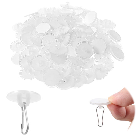 Telooco 150 Pcs Self Adhesive Ceiling Hooks for Hanging Ceil Clasp with Metal Hook Removable Wall Hook for Ceiling Decorations