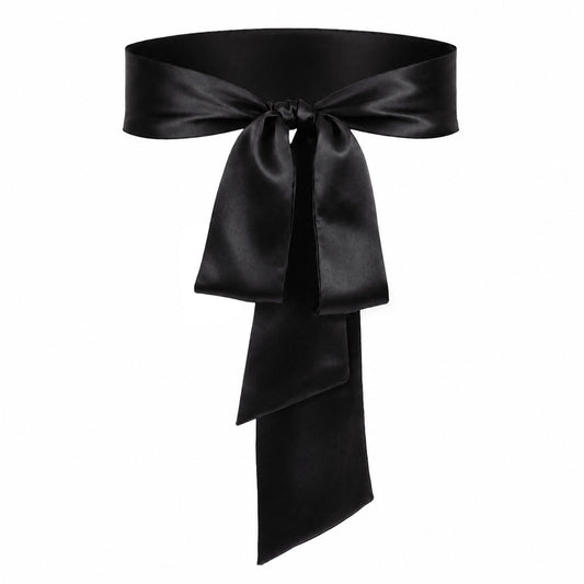Gemoioio Black Sash Belt, Long Wide Satin Belt, Dress Bridal Sash for Wedding Special Occasion(4 x 98.4inch)