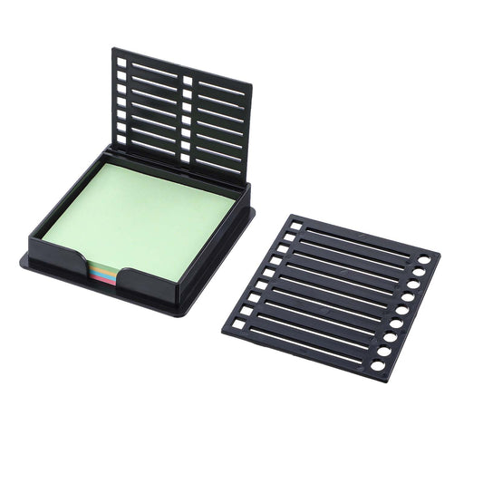 Sticky Note Stencil Template with Sticky Note 3x3 Inch Posts It Notes Holder Black Posts It Stencil with Template Pad Line Stand for Office Home School Desk Organizer Supplies