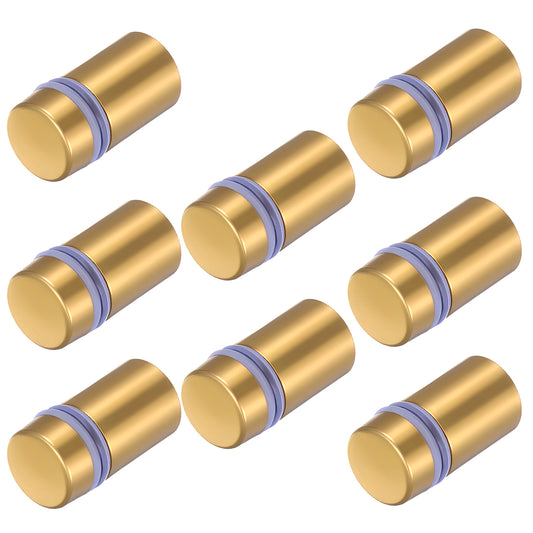 8 Sets Stainless Steel Standoff Screws, Gold Advertising Mount Hardware for Acrylic Glass Picture Frame Sign Display, 1/2 x 0.9 Inch