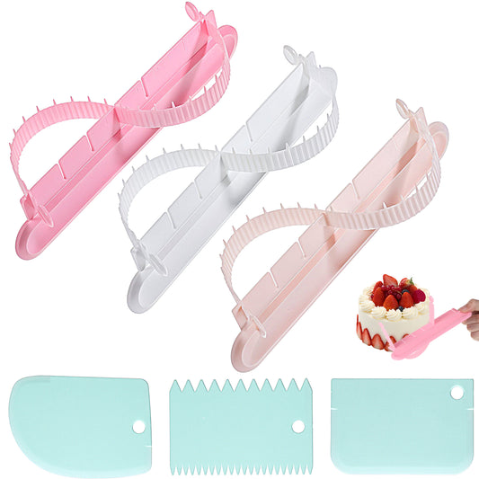 6PCS Cake Decorating Tools with Graduated Scale, Cake Arc Ruler Baking Tools, Adjustable Cakes Arch Guide Tool, for Home Baking, Dessert Shops, Pastry Chefs, and Beginners