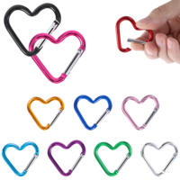 10pcs Heart Carabiner,Cute Carabiner Metal Heart Key Clips for Keychains for Camping Accessories Backpack Water Bottle Key
