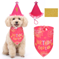 Dog Birthday Bandana,Pet Party Supplies with Dog Birthday Hat Dogs Birthdays Decorations Set with Numbers for Medium Small Dogs Pet Supplies