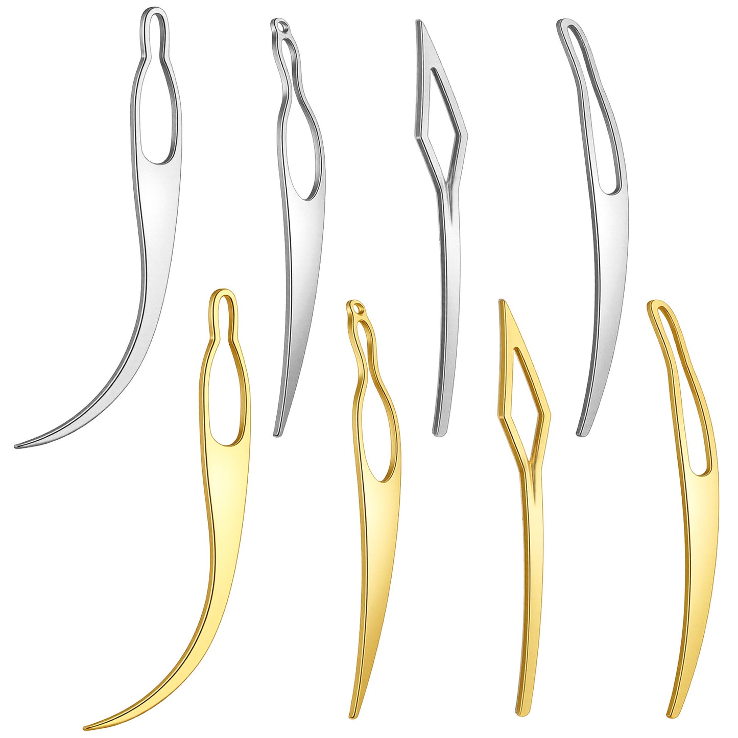 8Pcs Loc Tools, Sisterlock Retighten Tool, Bent-shape Dreadlock Crochet Hook for Hair Extensions Styling