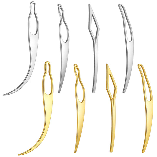 8Pcs Loc Tools, Sisterlock Retighten Tool, Bent-shape Dreadlock Crochet Hook for Hair Extensions Styling