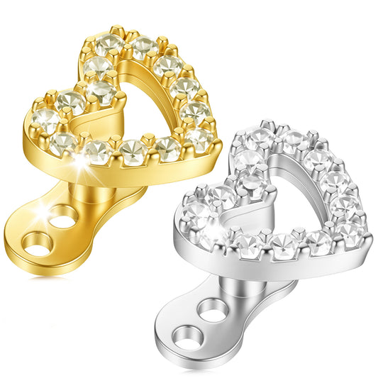 Gemoioio 2Pcs 14G Dermal Piercing Jewelry Dermal Tops