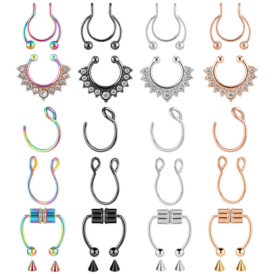 Lusofie 20PCS Fake Nose Rings