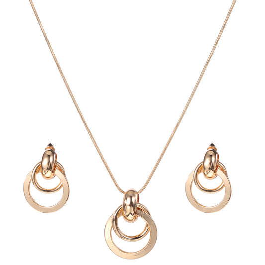 Yykazqe 3Pcs Gold Necklace and Earring Set, Knot Design for Women