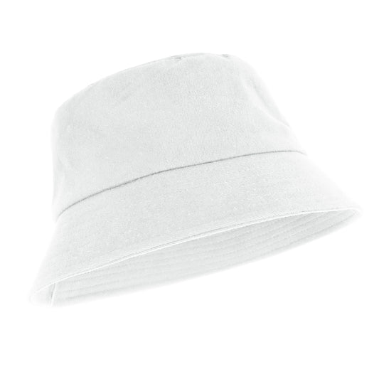 Telooco Unisex Bucket Hat Sun Protection Sun Hat Cotton Soft Oasis Bucket Hat Solid Colors Fisherman Hats for Outdoor Sports (White)