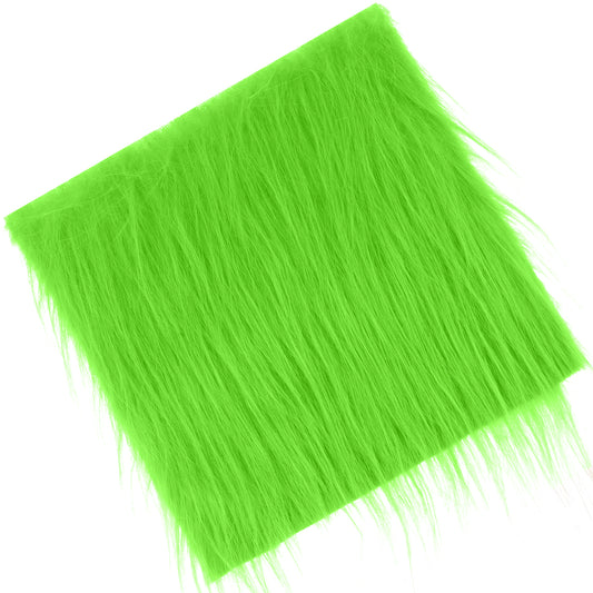 Shaggy Faux Fur 10 x 20 Inch Plush Fake Fur Fabric Fluffy Craft Fur for Gnomes Beard Santa Claus Hair Dwarf Cosplay Costume DIY Craft Christmas Decoration(Grenn)