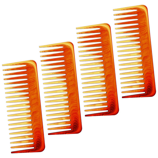Large Detangling Comb for Curly 4Pcs Wide Tooth Combs for Women Cellulose Acetate Hair Detangling Comb for Thick Curly Wavy Hair