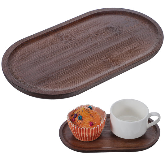 Small Serving Wooden Tray - Natural Wooden Platter For Fruit, Salad, Appetizer, Dessert, Cheese, And Bread - Handcrafted Decorative Kitchen Counter Tray