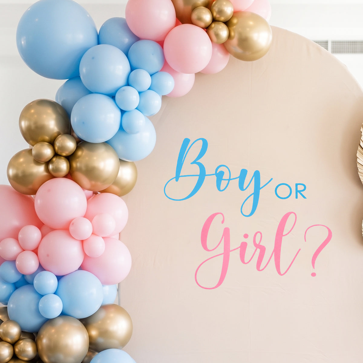 Boy or Girl Gender Reveal Decal,Gender Reveal Backdrop Party Decor