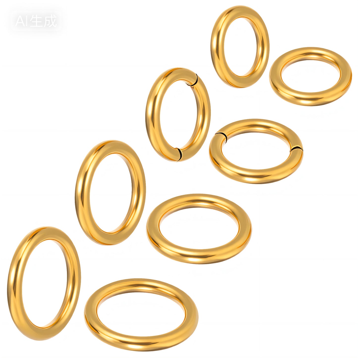 Josojoou 4Pairs Fake Nose Rings, Gold Septum Ring, Clip on Nose Ring Stainless Steel Non Piercing Jewellery Fake Septum Piercing for Women Men(Gold)