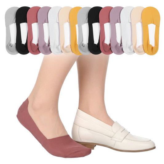 Ziuohaa 7 Pairs invisible socks for women - Low Cut no show socks for flats - Thin Silk liner sock womens