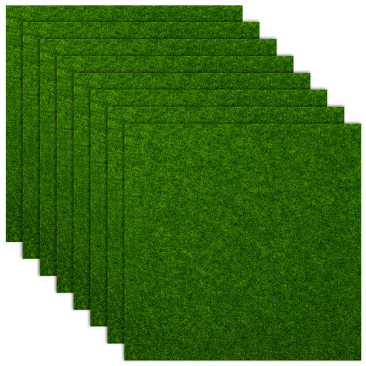 Lusofie 8 Pcs Fake Grass 6 X 6 Inches Artificial Grass Turf Miniature Artificial Turf Grass Outdoor Grass Mat Fairy Garden Accessories Outdoor DIY Grass