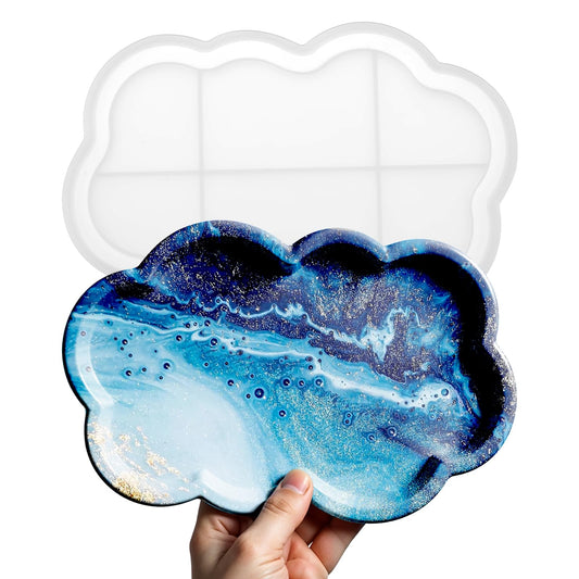 Resin Tray Mold Cloud Shape Resin Molds Silicone Concrete Molds Storage Tray Container Resin Coaster Molds Jewelry Trinket Plate Silicone Tray Molds for Epoxy Resin Casting Creative Craft Home Decor