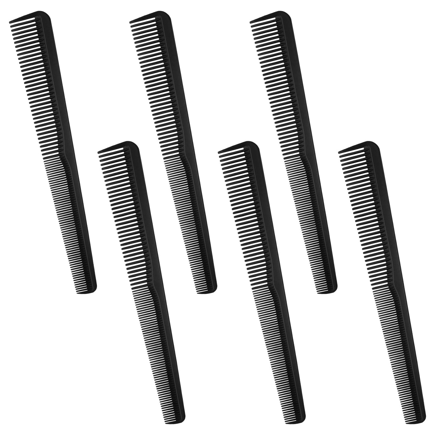 6 pcs Professional Barber Comb Carbon Fiber Hair Cutting Combs for Stylists Fine and Wide Tooth Heat Resistant All-Purpose Clipper Combs for Men and Women Ideal for Salon and Home Use