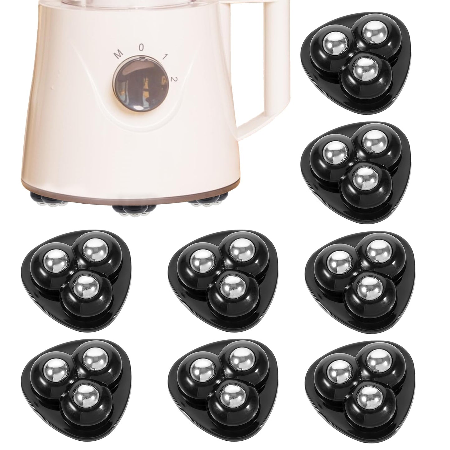 8Pcs Self Adhesive Caster Wheels 360° Swivel Mini Rollers 1.47 Inches Small Appliance Wheels for Storage Box, Small Appliance Storage Bins