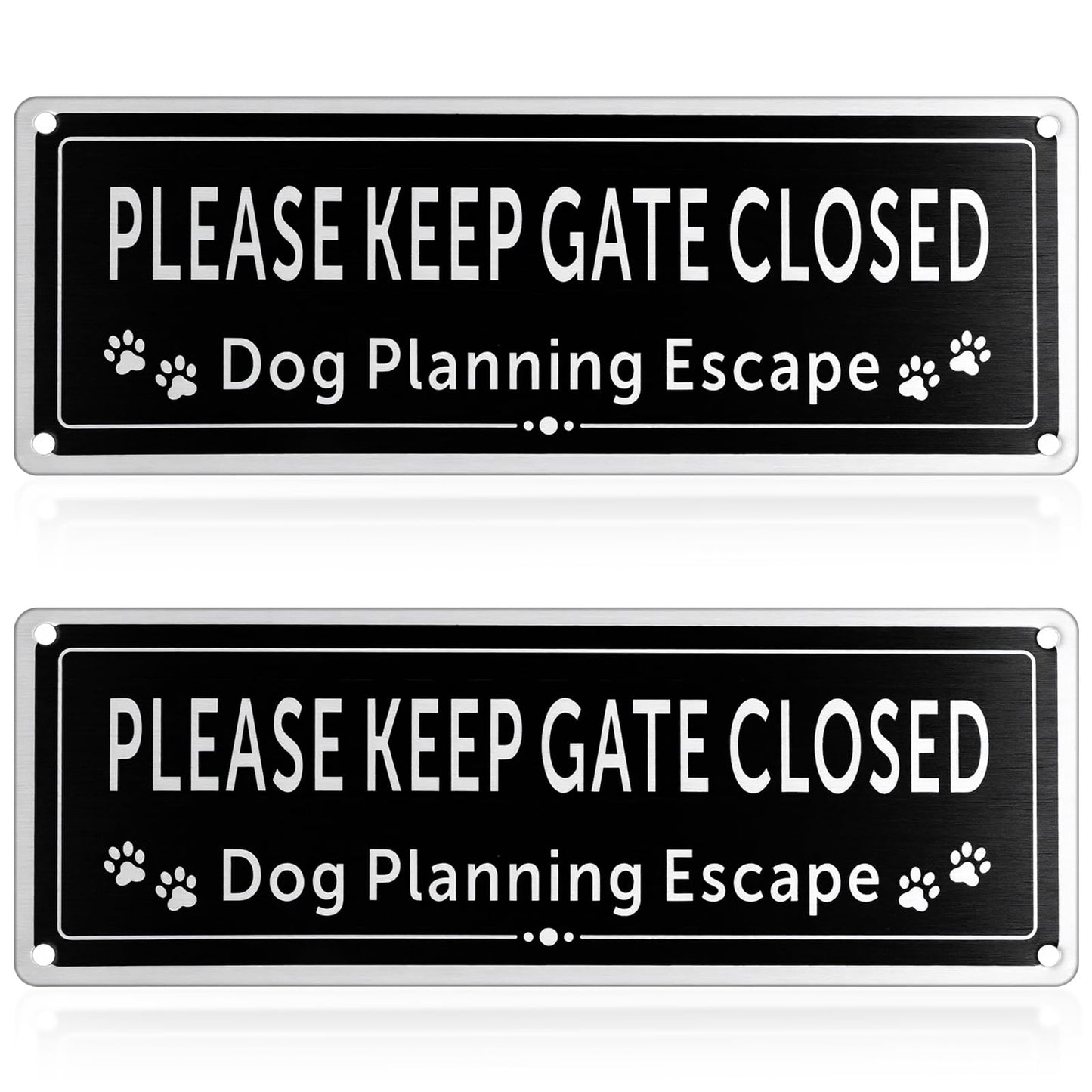 2 Keep Gate Closed Sign Dogs Please Close Gate Sign Fence Black 9.85x3.54in