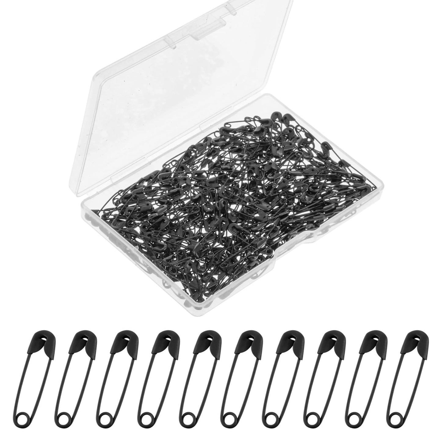 Safety Pins Black, 250 Pcs Small Safety Pins for Clothes, Mini Safety Pins 19mm/0.75inch Safety Pins Bulk for Clothing Sewing Handicrafts Jewelry Making (Black)