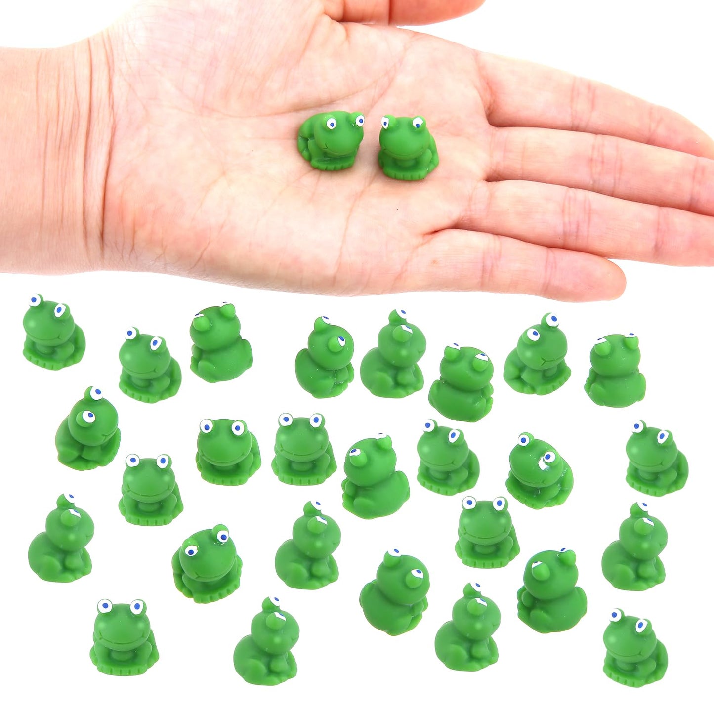 Mini Frogs Garden Decor 50Pcs Green Resin Frogs Figurines Mini Animals Miniature Cute Frogs Model Decor for Fairy Garden Home DIY Crafts Ornaments