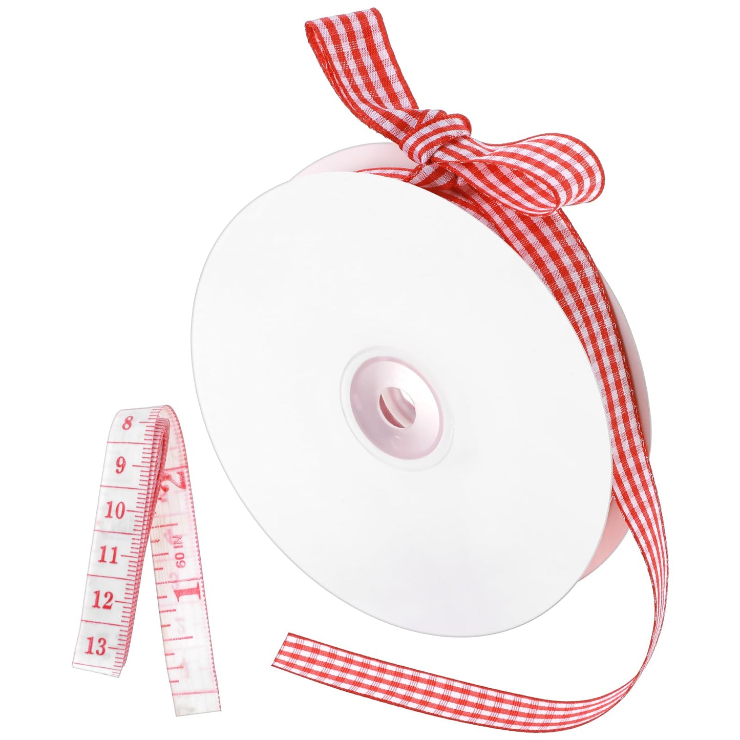 Red Gingham Ribbon5/8" x 50 Yards Roll Red and White Checkered Ribbon Red Buffalo Checker Ribbon Thin Picnic Crafts Ribbon Red and White Ribbon for Hair Accessories Craft and Christmas Gift Wrapping