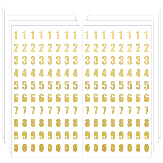 10 Sheets Number Stickers Glitter Stickers Self Adhesive Small Number Stickers Gold & Silver Glitter Number Stickers 0-9 Art Stickers for Scrapbooks Greeting Cards Arts Craft(Gold)