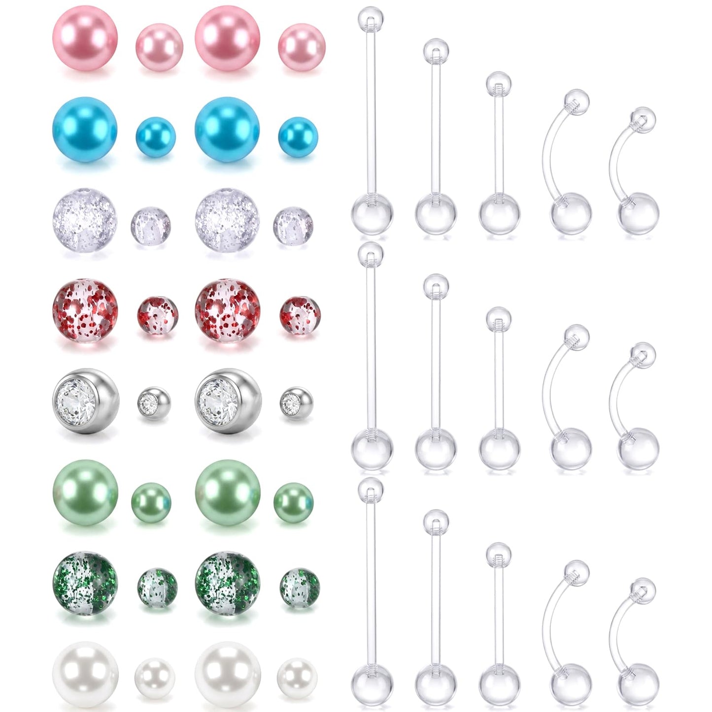 Fiyooau 15Pcs Pregnancy Belly Rings 14g Plastic Belly Button Rings