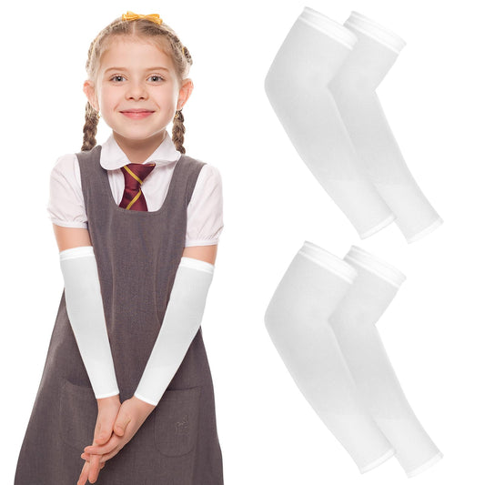 Yolev 2 Pairs Arm Sleeves for Kids UV Sun Protection Sleeves Compression Sleeves for Boys Girls