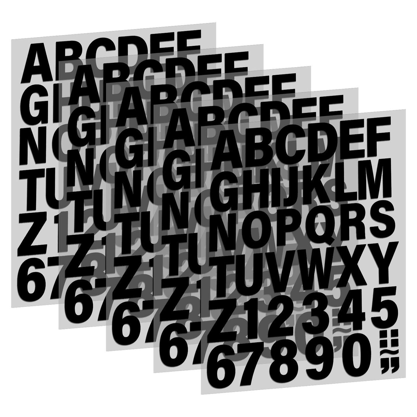 Iron on Letters and Numbers for Clothing 5 Sheets 215 Pieces Iron on Vinyl Letters 2 Inch Iron on Numbers for Jersey A to Z Heat Transfer Letters, 0-9 Iron on Alphabet Numbers (Black)