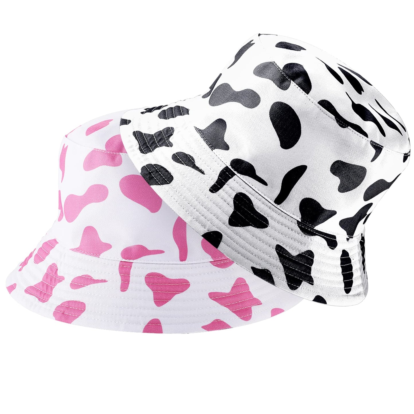 DIVINA VITAE Bucket Hat for Men Women Sunflower Sun Cap Packable Outdoor Summer Hat Double-Side Fisherman Hat Beach Fishing Sun Hat (Cow)