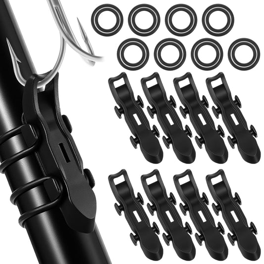 8 Pcs Hook Keeper for Fishing Rod, Fishing Bait Holder with Rubber O-Rings, Quick Installation Hook Keeper for Fish Rod