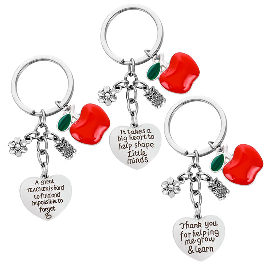 Lusofie Key chain Gifts 3PCS Teacher Keychain Appreciation Gifts for Women Christmas Valentines Day Gifts Valentines Day Christmas Gifts