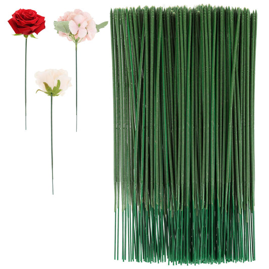 HaiFafafaing 200 Pcs Floral stem Wire Green Artificial Flower Stems 17CM /6.7in Plastic Artificial Flower Rod for Flowers Arrangements Bouquet Wrapping Crafts