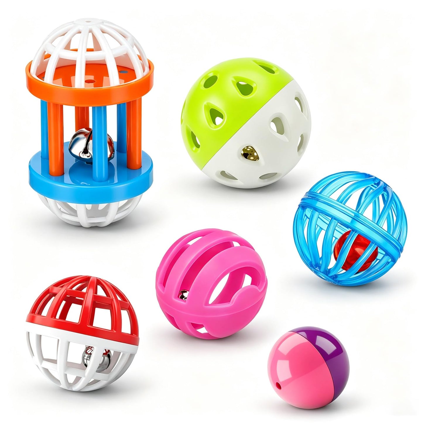6Pcs Foraging Ball Bird Toys for Conures Interactive Feeder Bird Cage Toys
