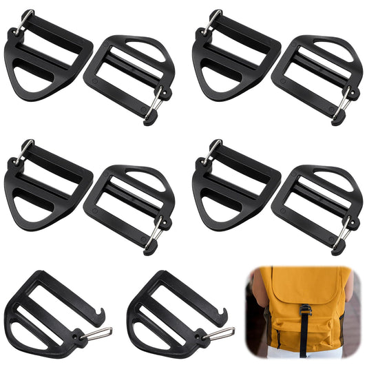 HaiFafafaing 10pcs Backpack Strap Clip Webbing Ladder Lock Buckle Tri-Glide Slide Buckle Plastic Clips Backpack Buckles Replacement For 1-inch width Straps Adjuster Belt Backpacks Strap