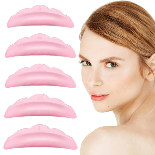 60Pcs Silicone Lash Lift Rods, S-M 5Sizes Eyelash Pads for Eyelashes Makeup Tool, Reusable Curler Pad Pads Eyelash Shields for Perm Curls Kits Pink Eyelash Curler Supplies (Pink)