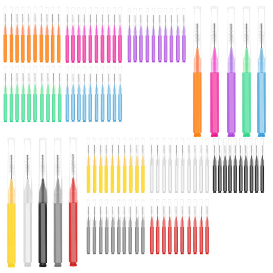 100Pcs Braces Brush for Cleaning Braces, Floss Picks Interdental Brushes Flossers for Braces Teeth Cleaning Kit Braces Toothpicks Flossing Head Cleaning Tool