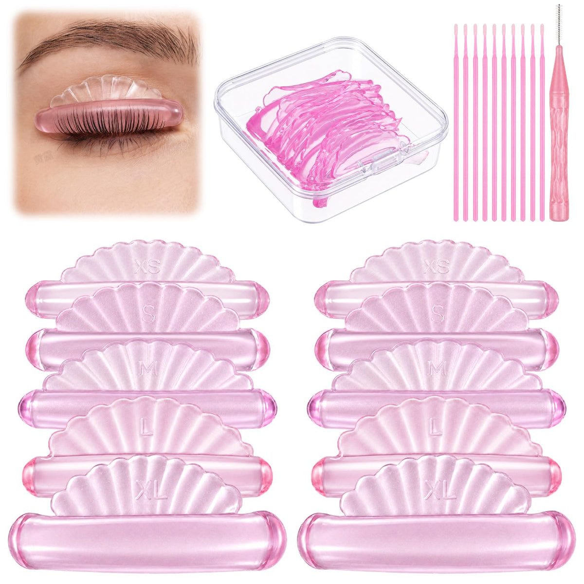 10pcs Silicone Lash Lift Rods Self-Adhesive No Glue Eyelash Lift Shields