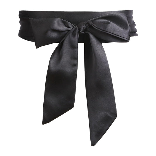 Lusofie Sash Belt for Bridal Double Side Satin Belt Smooth Dress Belt for Women Wedding Bridesmaid Bridal Belt(Black)