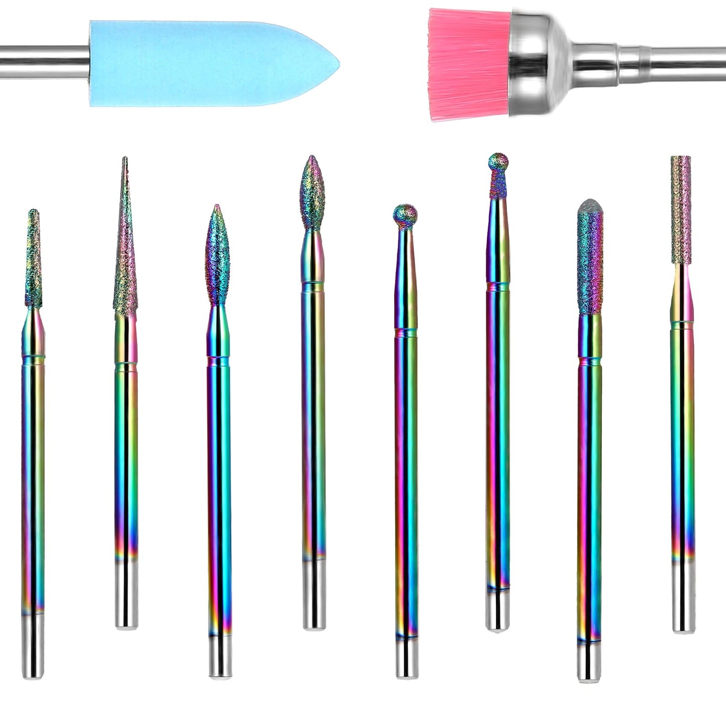 10 Pcs Nail Drill Bits 3/32 Nail Drill Kit Ceramic Nail Drill Bit for Acrylic Gel Nails Cuticle Manicure Nail Tools