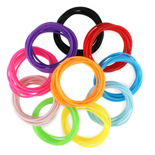 100pcs Neon Bracelets 80s Colorful Jelly Bracelets Stretchable Multicolor Neon Gummy Bracelets Retro Neon Wristbands Rubber Bracelets for Party Favors, Women, Girls, Costume Decorations(10 Colors)