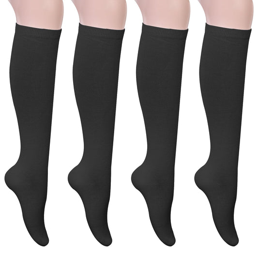 Knee High Socks for Women, Cotton Knee Socks Tube Socks Women for Daily Wear School Dating Dance Performances Parties Suitable for Girls and Women(Black)