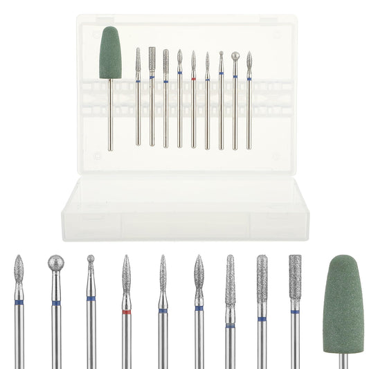 Lusofie 10PCS Nail Drill Bit Nail Bits Forelectric Nail File Russian Manicure Drill Bits Cuticle Remover Nail Products For Manicure Pedicure Home Salon Manicure People For Nail Tech